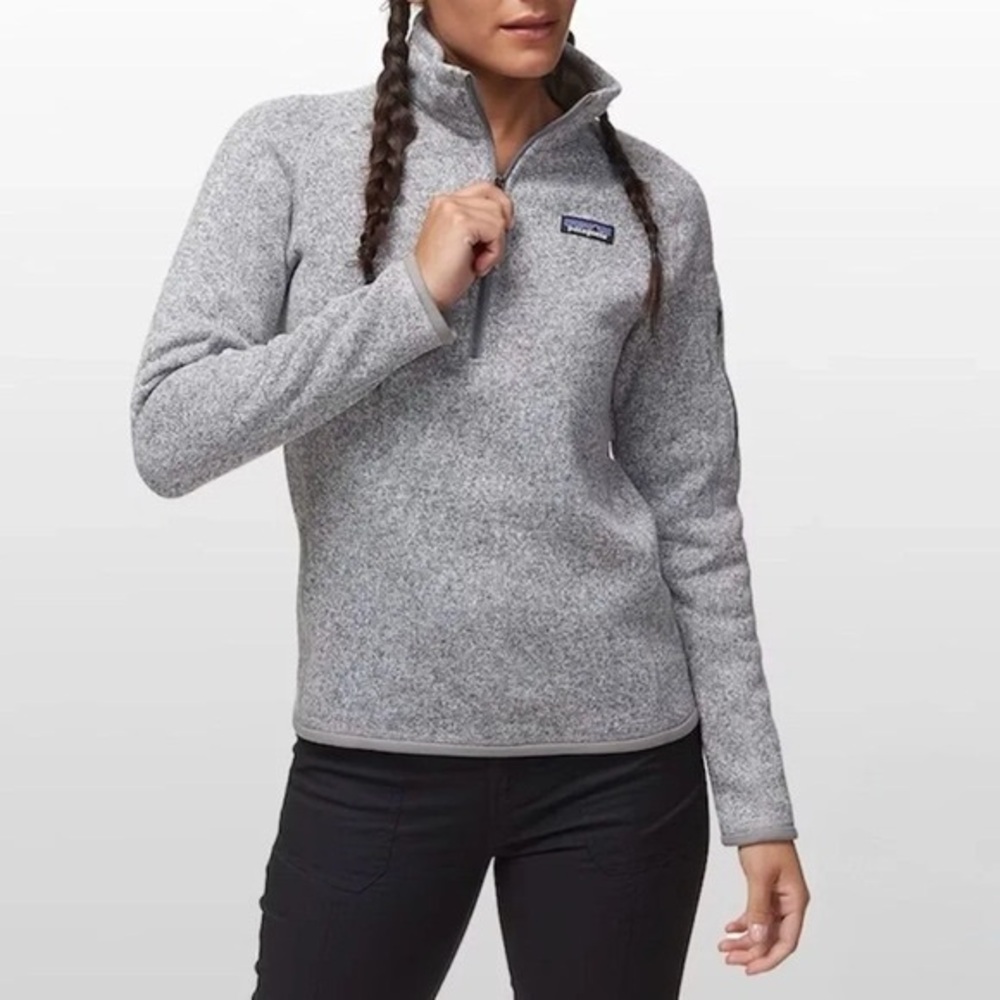 Patagonia Better Sweater 1/4 Zip Fleece Pullover Light Grey Size Small